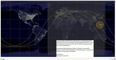 Read more about the article Laut NASA dürfte der abstürzende UARS-Satellite in den Pazifik vom Himmel fallen – Nur im Extremfall kann auch Nord- oder Süddeutschland was abbekommen!