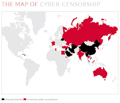 Read more about the article Weltkarte zum Welttag der Internetzensur zeigt die Feinde des freien Internet