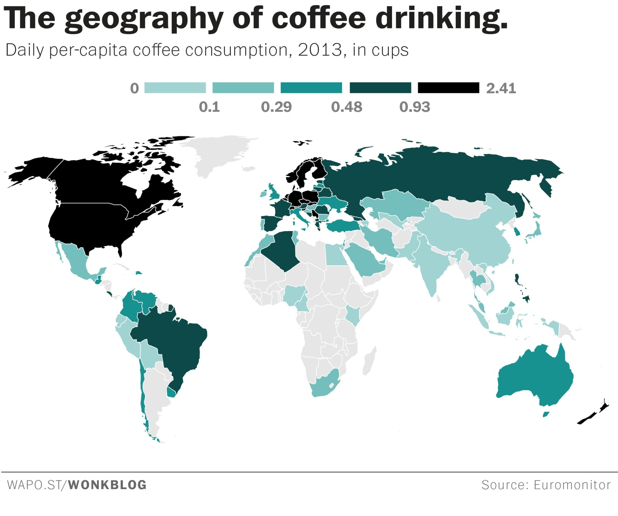 Read more about the article Weltkarte der Kaffeetrinker