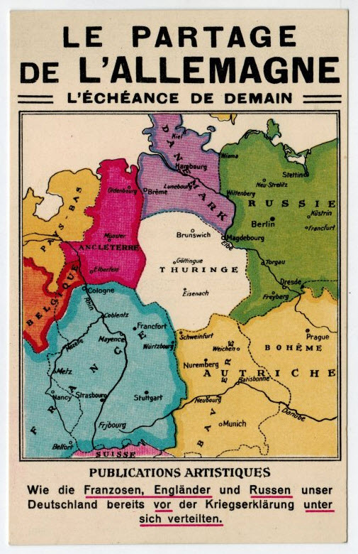 Read more about the article Deutsche Angstpropaganda über ein Deutschland was den 1. Weltkrieg verlieren würde – Russland ging bis Magdeburg, Dänemark bis Hannover – Frankreich bis nach Frankfurt und Köln