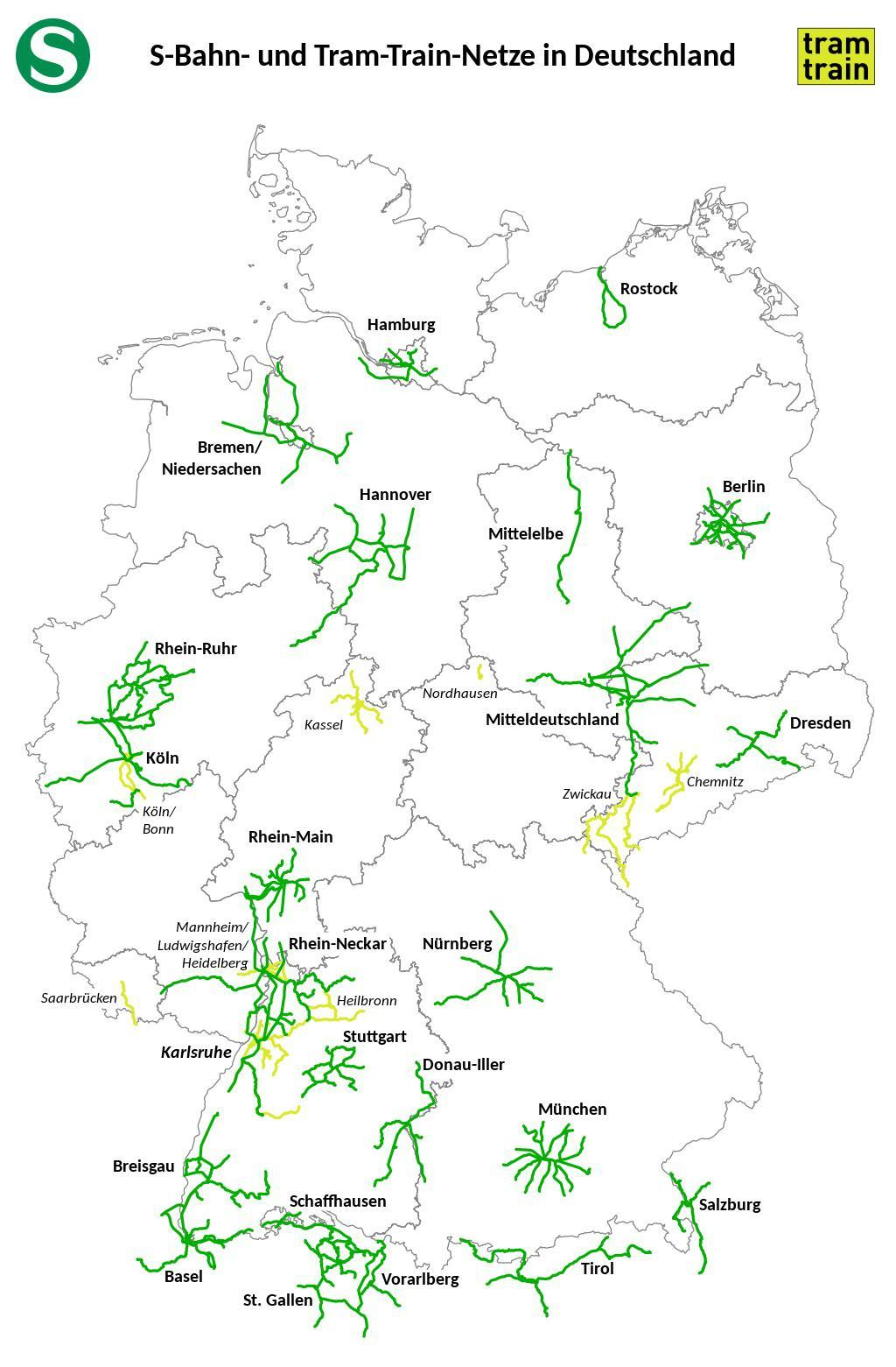 Read more about the article S-Bahn Netze in Deutschland – Lücken am Niederrhein, Westfalen, Schleswig-Holstein, Thüringen und Saarbrücken