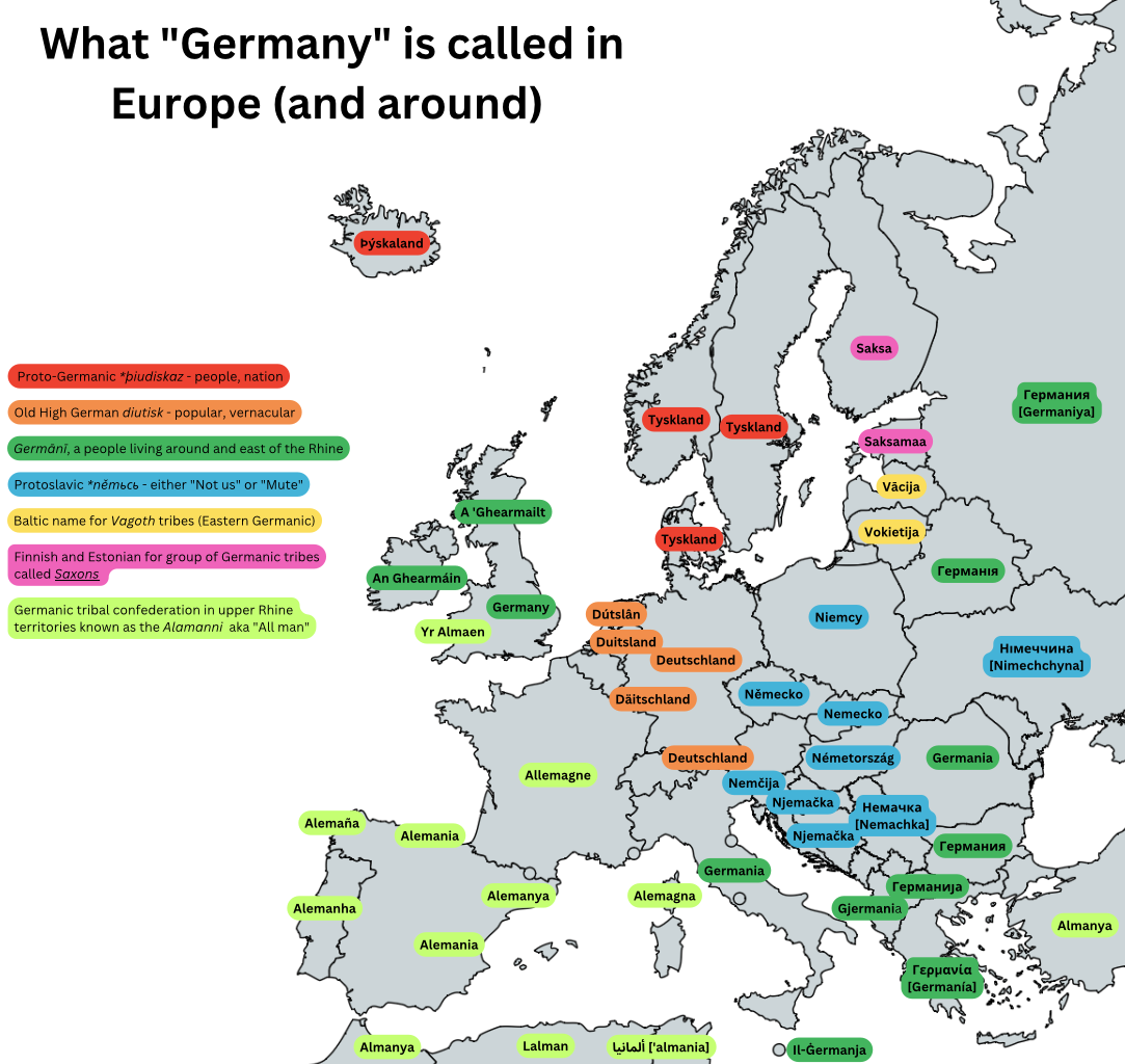 Read more about the article Wie sagt man Deutschland in Europa – Saska in Finnland geht wohl am Ziel vorbei und woher kommt Vokletija aus Lettland und Litauen her?