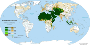Read more about the article Weltkarte zeigt den Anteil an Muslims in der Welt