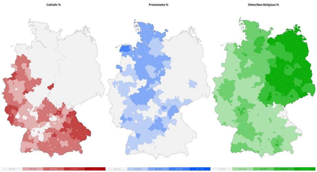 Read more about the article Religionen in Deutschland – Katholisch ist man nur im Westen und Süden von Deutschland